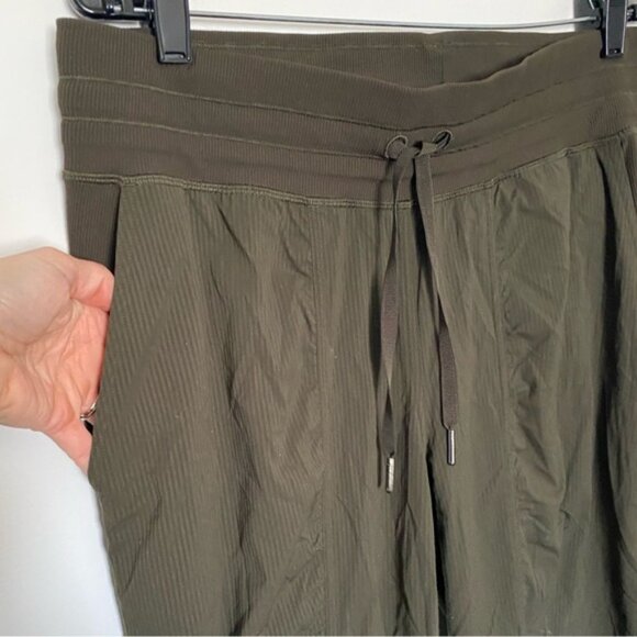 Lululemon Olive Green Dance Studio Pants No Size Tag Waist 34” Size 14-16 EUC - Picture 2 of 4